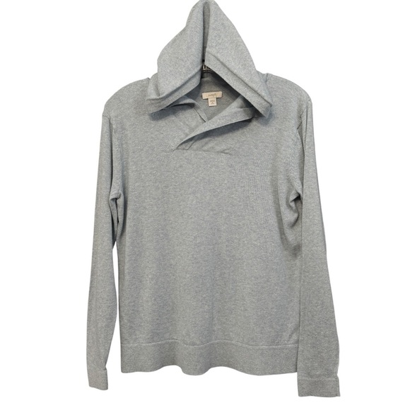 Pure Jill Cotton Cashmere Gray Hoodie Petite XS - Picture 1 of 6